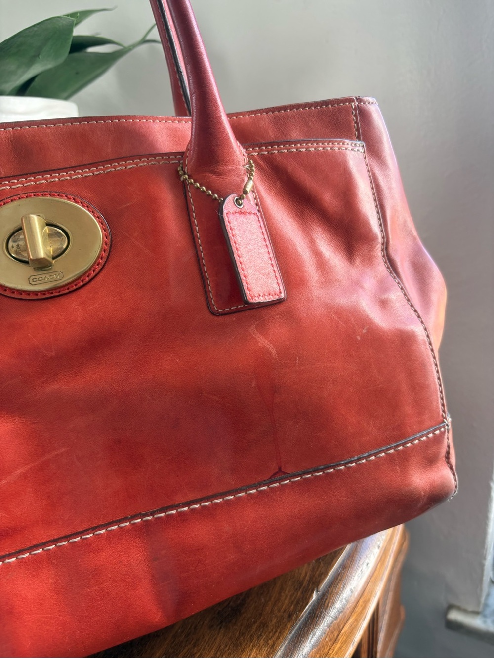 Coach orange Madeline Satchel shoulder bag - Picture 5 of 11